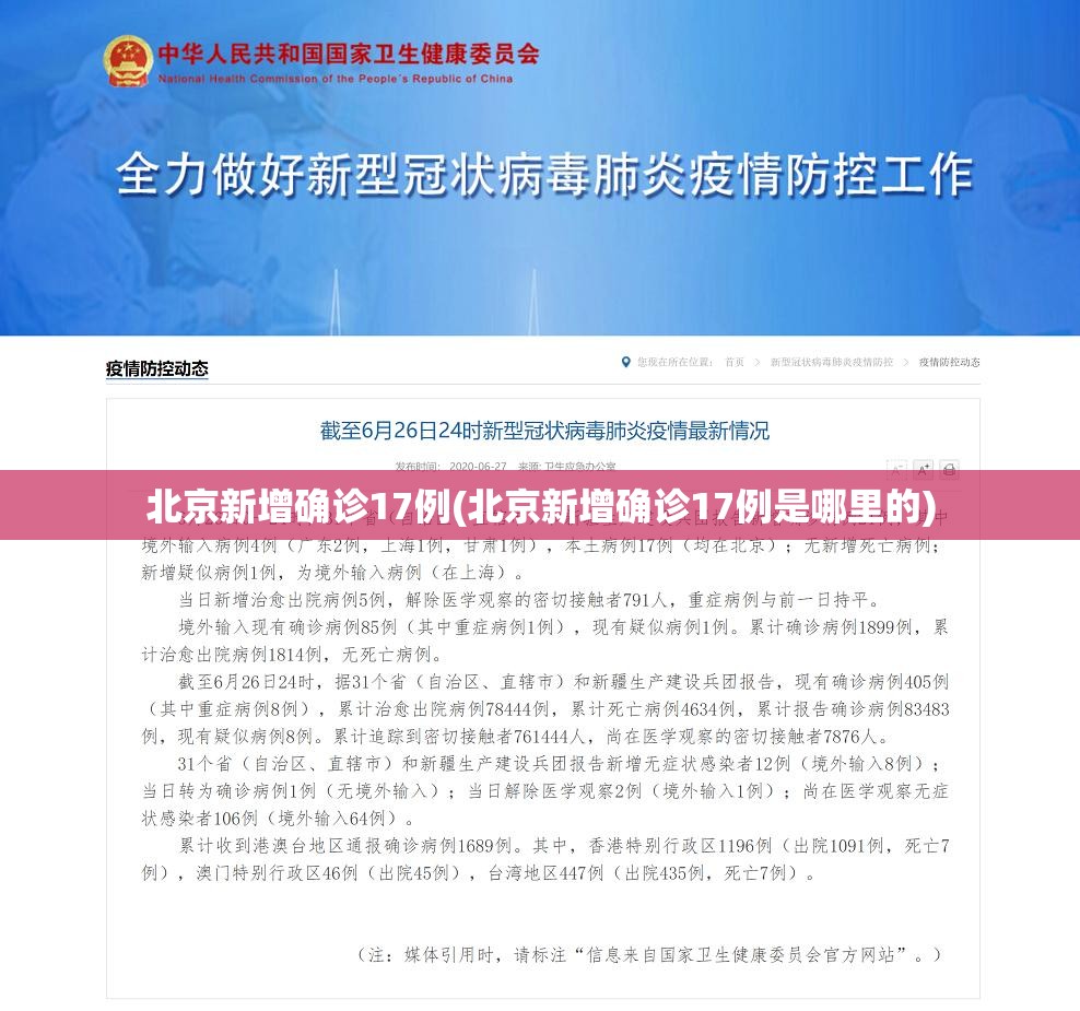 北京新增确诊17例(北京新增确诊17例是哪里的)
