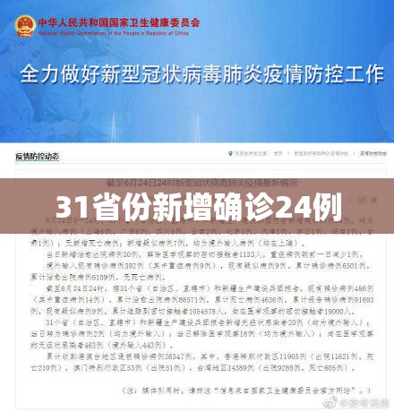 31省份新增确诊24例/31省区市新增确诊20例