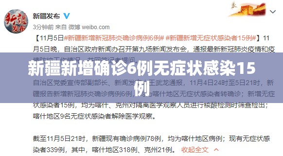 【新疆新增确诊6例无症状感染15例,新疆新增确诊6例无症状感染15例是什么】