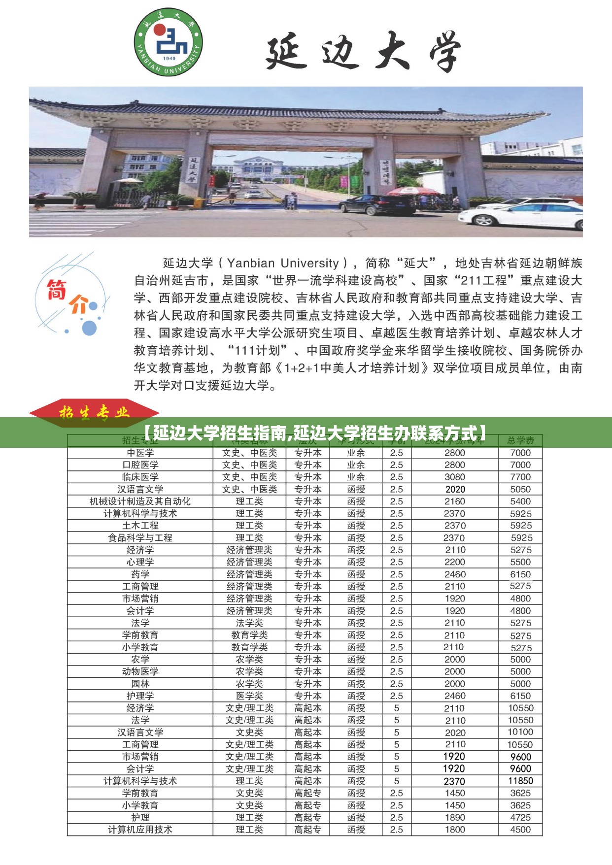 【延边大学招生指南,延边大学招生办联系方式】 【延边大学招生指南,延边大学招生办联系方式】