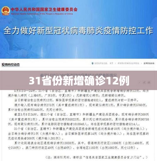 31省份新增确诊12例/31省区市新增本土确诊30例