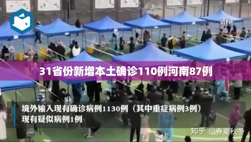 【31省份新增本土确诊110例河南87例,31省区市新增本土确诊87例】 【31省份新增本土确诊110例河南87例,31省区市新增本土确诊87例】