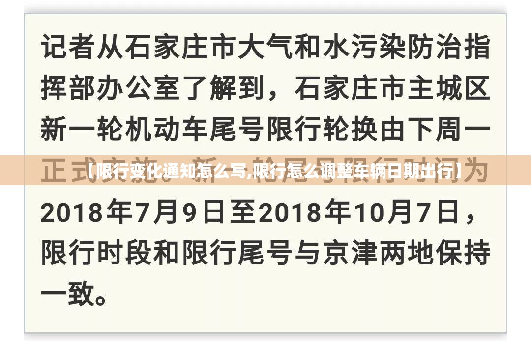 【限行变化通知怎么写,限行怎么调整车辆日期出行】