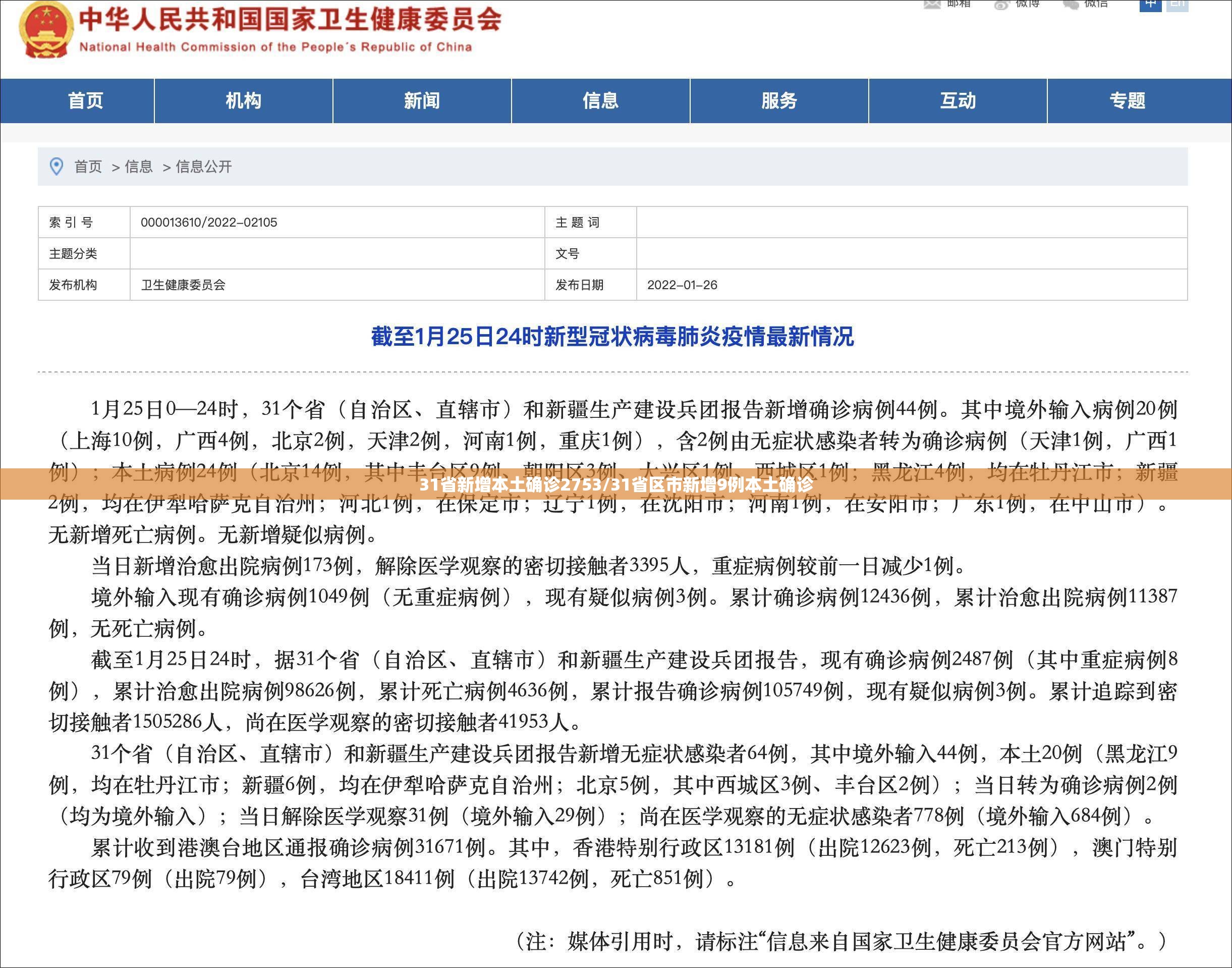 31省新增本土确诊2753/31省区市新增9例本土确诊 31省新增本土确诊2753/31省区市新增9例本土确诊