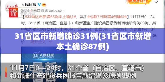 31省区市新增确诊31例(31省区市新增本土确诊87例) 31省区市新增确诊31例(31省区市新增本土确诊87例)