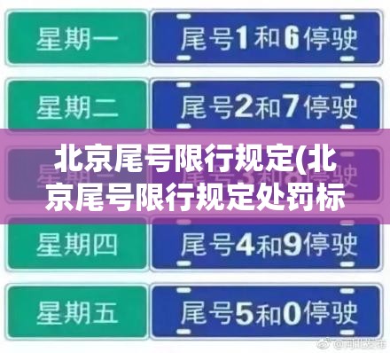 北京尾号限行规定(北京尾号限行规定处罚标准) 北京尾号限行规定(北京尾号限行规定处罚标准)