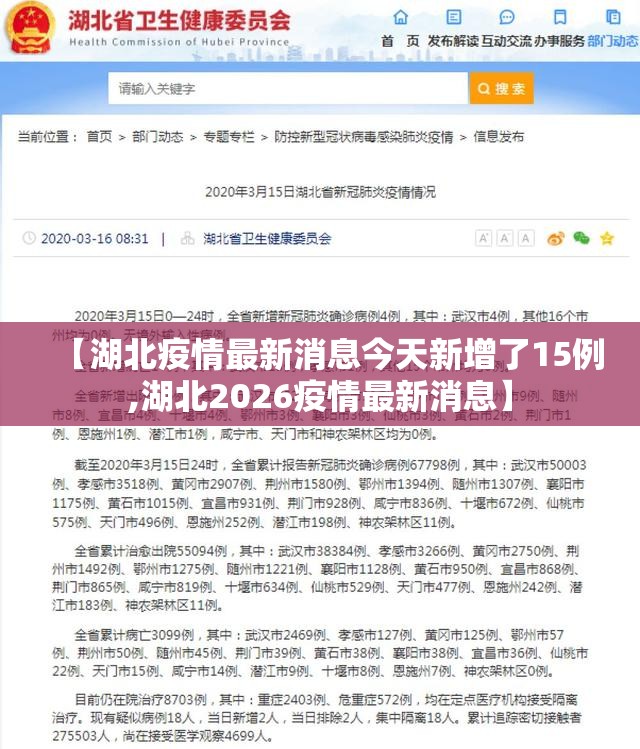 【湖北疫情最新消息今天新增了15例,湖北2026疫情最新消息】 【湖北疫情最新消息今天新增了15例,湖北2026疫情最新消息】