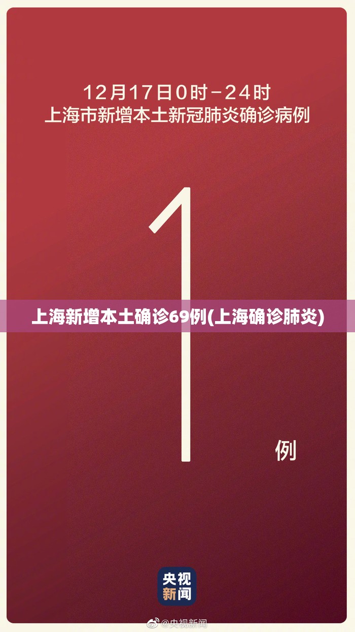 上海新增本土确诊69例(上海确诊肺炎) 上海新增本土确诊69例(上海确诊肺炎)
